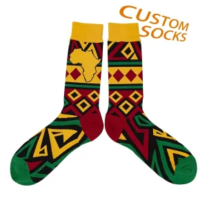 Unisex Men’s Casual Crew Socks Breathable Cotton Colorful Geometric Abstract Fancy Graphic Novelty Ethnic African Print Spring