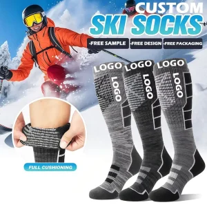 Unisex Merino Wool Compression Thermal Winter Socks Knee High Long Skiing Socks Warm and Thick for Men Women Sports Clothing