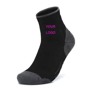 Unisex Merino Wool Crew Socks Custom ODM Knitted for Sports Comfortable with Bottom Body Cuff Logo Position