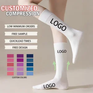 Unisex Mid Cap Crew Cotton Terry Sport Socks Long Elastic Cycling Socks Print Outdoor Fitness Running Crew Knitted Calf Pressure