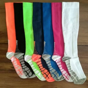 Unisex Nylon Knee High Compression Socks Summer Print Soccer Sports Socks Knitted with Body Logo Absorb Sweat