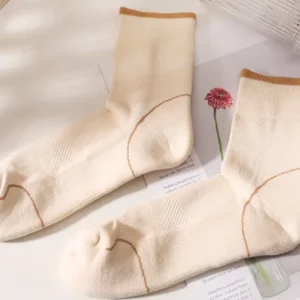 Unisex Organic Pure Cotton Mid Tube Socks Breathable Custom Logo Body Position Casual Sports Thick Socks