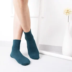 Unisex Solid Color Terry Mid Calf Socks Spring Thickened Warm Breathable Sweat Absorbent Cotton Blend High Elasticity Sports