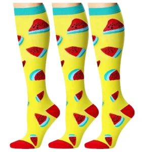 Unisex Striped Knee High Compression Sports Socks Mens Breathable Nylon Custom Compression Socks OEM Service for Soccer Football