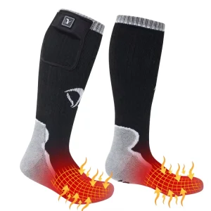 Unisex Thick Winter Thermal Breathable Rechargeable Electric Battery Heated Socks Comfortable for Men Casual Anti Slip Coolmax