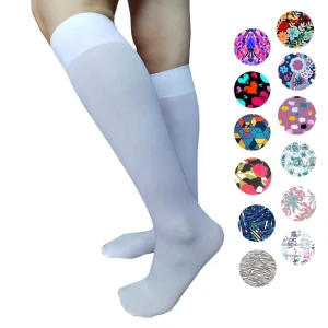 Unisex White Nylon Dress Socks Knee High Anti Slip and Breathable Casual Anti Bacterial for Autumn Print Sublimation