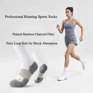 Unisex Youth Crew Professional Nylon Running Socks Shock Absorbing Terry Sole Wear resistant Comfortable Athletic Socks