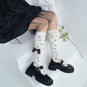 Valentine’s Day 168N Cotton Bow Socks Heart Pattern Ribbon Bowknot Lace Frill Trim Fashion Girl Calcetines Socks
