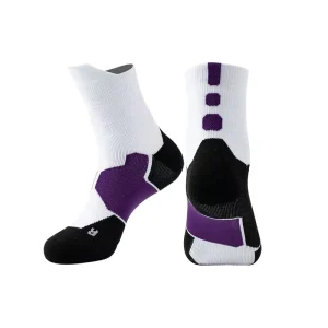 Various Colors Jacquard Knit Breathable Eco-Friendly Crew Socks Jogging Running Basketball Socks for Outdoor Sports