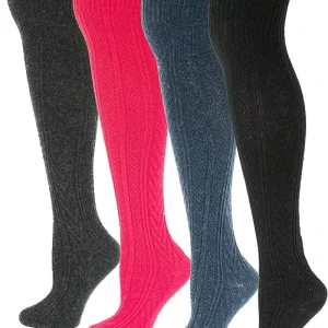 WInter Sock Woollen Knitting Knee High Round Neck Boot Women Socks