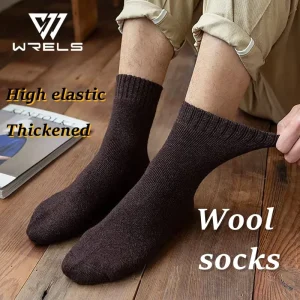 WRELS Wool Socks Warmth Winter Wool Socks Thickened Windproof Comfortable Wool Socks For Outdoor Cycling Cold Proof Wool Socks