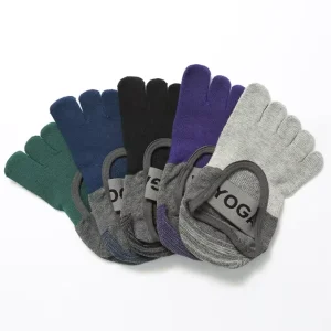 WUYANG FACTORY Women Yoga Sports Cotton Five Toe Custom Low Cut Grip Anti slip Ankle Socks