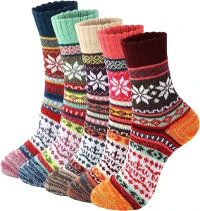 WUYANG FACTORY Wool Socks Vintage Winter Warm for Women Soft Cozy Socks Thick Knit Boots Socks