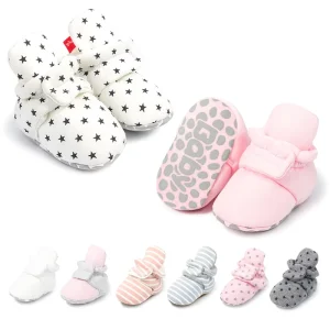 Warm Cotton Fabric Stars Print 0-18 Month Baby Girl Boots Shoes Baby Booties Baby Socks Shoes Crib Shoes
