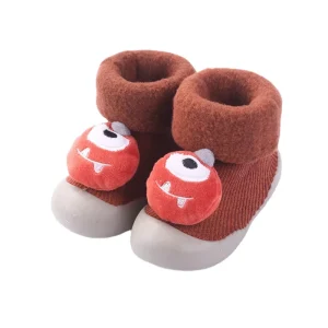 Warm Cotton Socks Kids Socks Baby Charm Water Chainmail Girls Toe Skidders Kids Socks with Rubber Soles