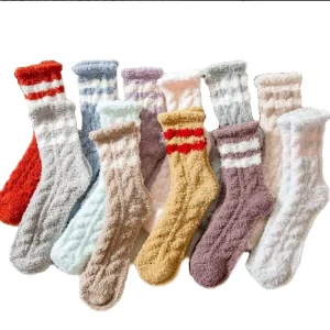 Warm Cozy Thermal Fuzzy Terry Socks Winter Fluffy Women Socks