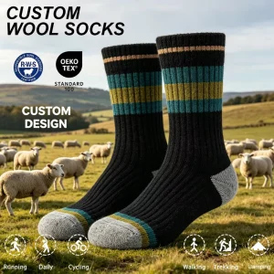 Warm Knitting Thick Winter Crew Men Socks Hiking Thermal Athletic Logo Merino Wool Socks Workout Custom Socks
