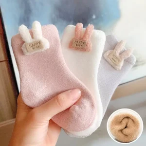 Warm Winter Baby Socks Cute Soft Newborn Baby Girl Boy Thicken Terry Socks Cartoon Rabbit Bear Floor Sock