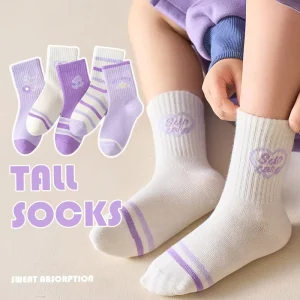 Wear Resistant Cute Cartoon White Socks Children’s Cotton Sock for Children Girl