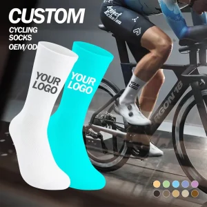 Wear resistant Breathable Racing Bike Socks Anti slip Custom Sport Nylon Cycling Socks for Men Women