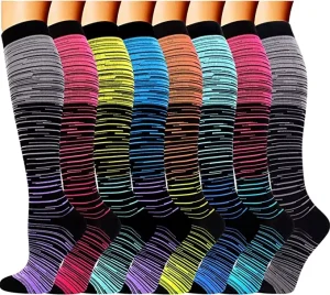 Whale Mens Socks Athletic Running Sport Knee High Stocking 20 30 Mmhg Nurse Compression Socks