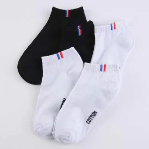 White Black Cotton Socks Custom Breathable and Sweat absorbent Ankle Socks for Women and Men