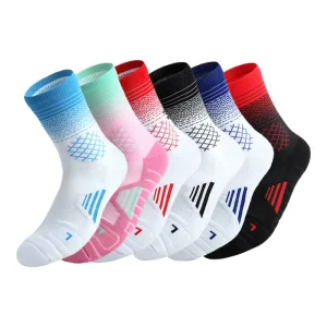 White Black and Orange Spring Fashionable Golf Sport Socks Men Custom Basketball Socks Logo
