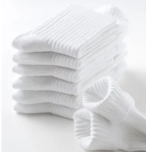 White Cotton Sports Socks Custom Logo Men Socks