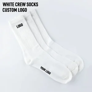 White Crew Socks Custom Logo Sport Socks High Quality Socks With Design