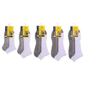 White Gray Children’s Pure Color Low Cut Cotton Student School Socks for Girls and Boys