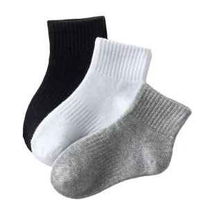 White Sports Socks for Kids Custom School Student White Socks Casual Style Bulk for Boys Girls for Spring Autumn