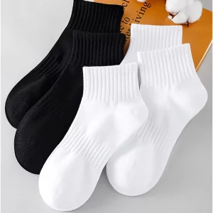 White Terry Thicken Socks Cotton Towel Bottom for Shock Absorption Sports Socks Breathability Sweat Absorption