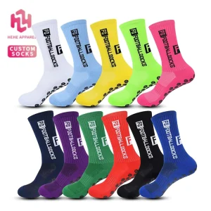Wholesales Custom Made Compression Grip Socks Athletic Anti Slip Grip Football Socks Short Sports Soccer Socks Men