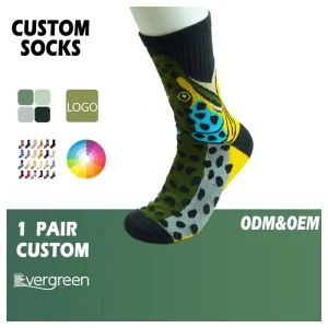 Window Ctory Oem Design Logo Combed Cotton Arch Support Jacquard Compression Anti Slip Crew Sock for Men