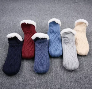 Winter Ankle Plush Anti Slip Socks Warm Fluffy Thicker Christmas Adult Floor Daily Use Sherpa Shoe Socks
