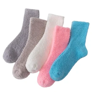 Winter Anti-Slip Breathable Fluffy Thick Thermal Cozy Soft Fuzzy Socks for Women Daily Use