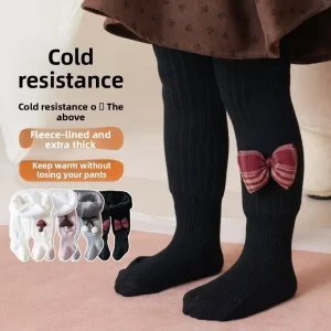 Winter Baby Leggings Thickened Knitted Velvet Stockings Warm Sweat-Absorbent Girl’s Overalls Outerwear Heat Retention