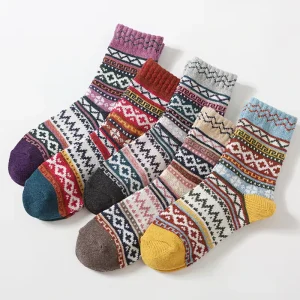 Winter Boot Crew Cozy Cabin Soft Socks Winter Warm Thickened Indoor Sock Thermal Warm Thick Marino Wool Nordic Socks