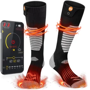 Winter Breathable Outdoor Ski Thermal Electric Rechargeable Battery Heated Hiking Crew Socks Children Men Women 100% Cotton