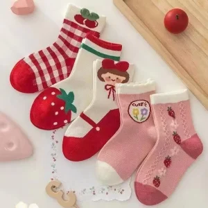 Winter Children’s Anti Slip Baby Socks Newborn Terry Inside Crew With Knitted Technics Bottom Body Logo
