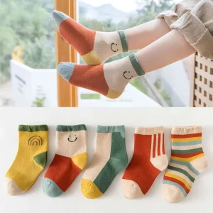 Winter Children’s Socks Boys Mid-tube Kids Socks Terry Inside Girls Boys Baby Socks