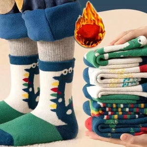 Winter Crew Baby Socks Warm Cotton Cartoon Design Breathable Knitted Socks for Kids Boys Girls Casual Sporty Style Anti Slip