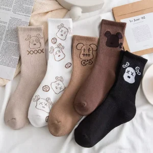 Winter Earth Knit Cotton Socks With Thick Socks Trend Cartoon Woollen Hosiery Couples Socks