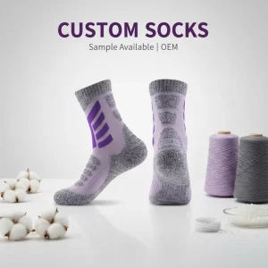Winter Fashion Style Ski Socks Custom Thick Knee High Striped Cuff Breathable Knitted Vibrant Colors Sports Socks