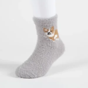 Winter Funny Cute Cat Animal Anime Women Girls Fuzzy Cat Pattern Funny Thick Socks