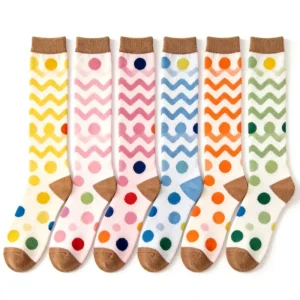 Winter Indoor Floor Warmth Anti Bacterial Non Slip Socks Knitted Silicone Grip Dots Sole Cotton Fleece Lining Family Pack Sets