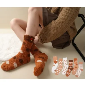 Winter Ladies Soft Bed Socks for Women Warm Fluffy Teddy Socks