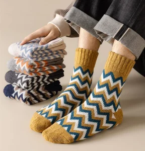 Winter Men’s Casual Thick Terry Extra Cushioned Terry Lined Warm Socks for Men