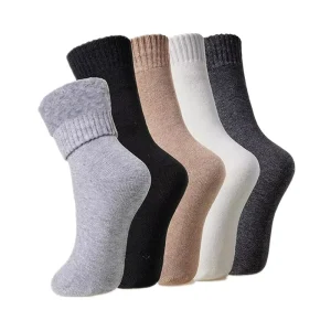 Winter Men’s Thick Fleece-Lined Acrylic Fiber Thermal Crew Socks Warm Extra Warmth Friction Resistance for Sleep Floor Use Body