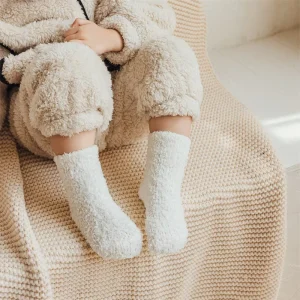 Winter New Baby Kids Socks Fuzzy Non-slip Socks Fluffy Winter Comfort Footwear Candy Color Extra Warm Fuzzy Socks